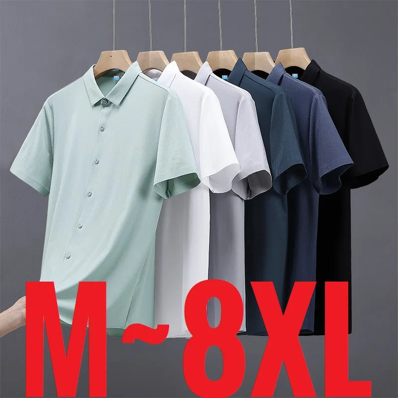 Plus Size Ice Silk Shirt