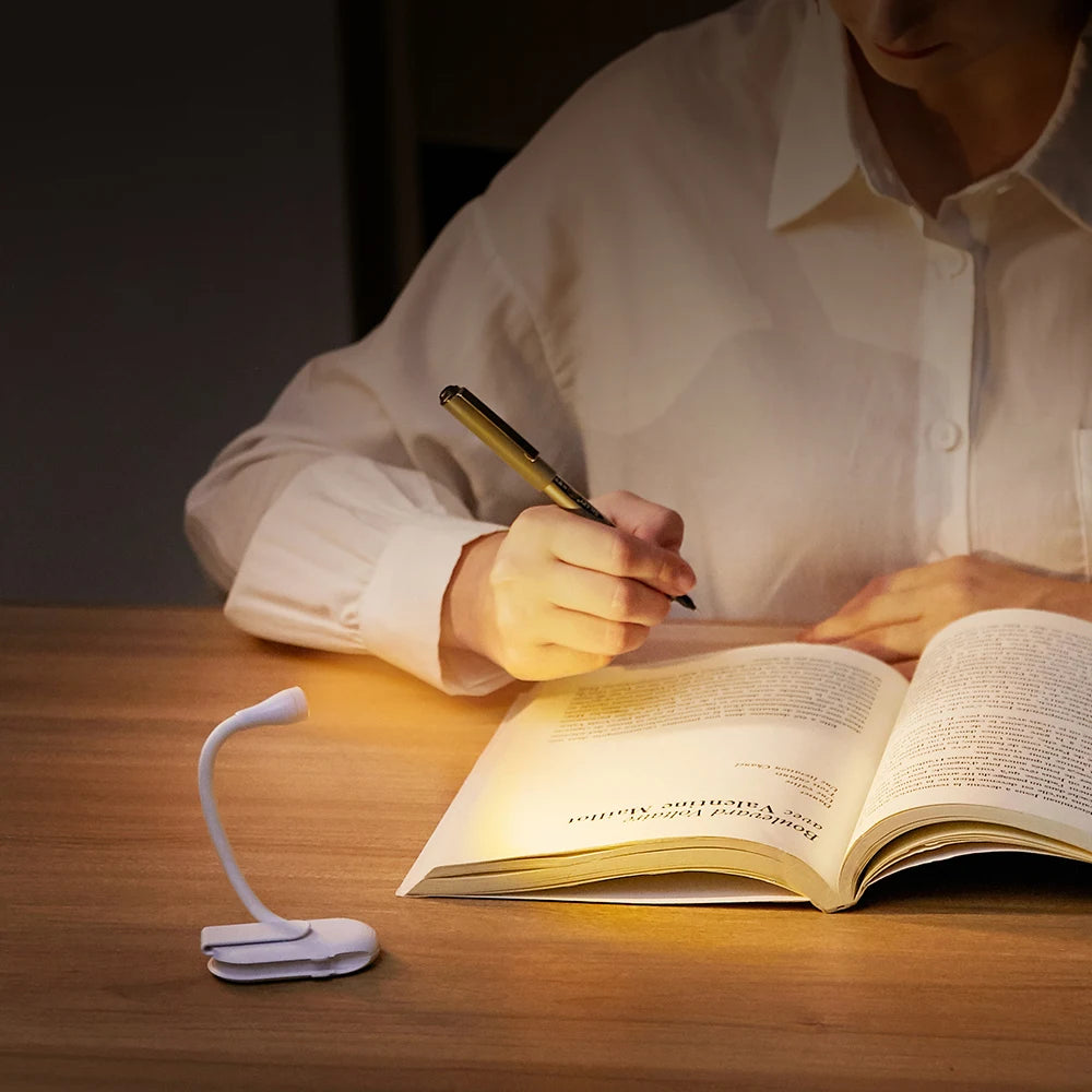 Mini Portable LED Book Light Clip-On Dimmable USB Charging